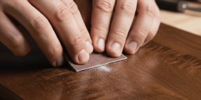 Hand sanding between polyurethane coats
