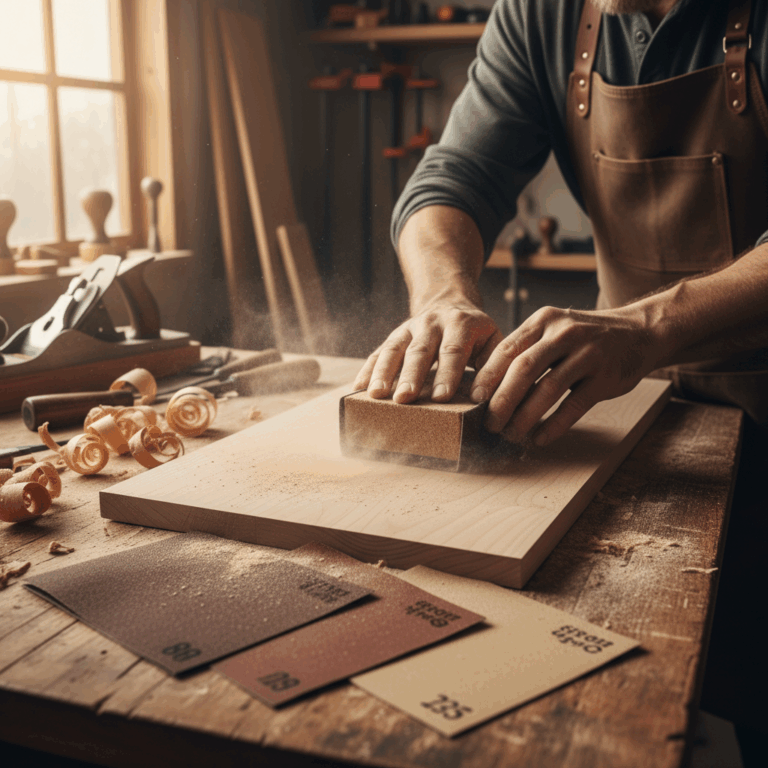 Sanding wood surface through progressive grits