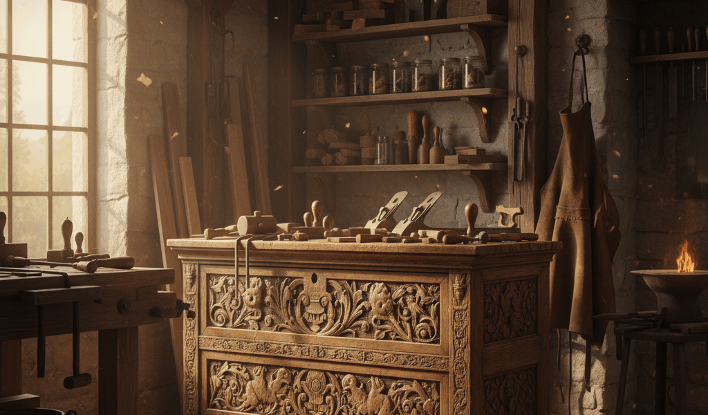Antique vintage woodworking craftsmanship