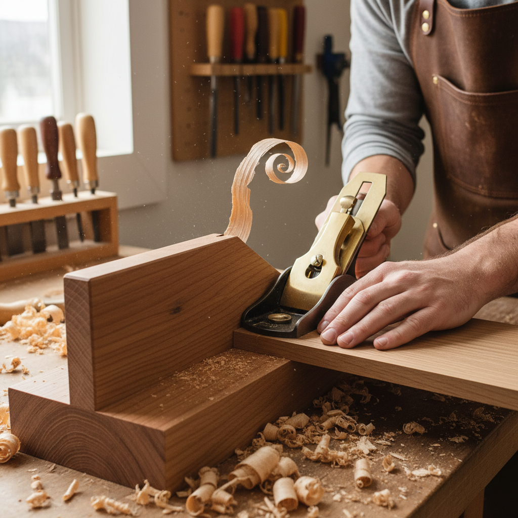 Shooting board with hand plane