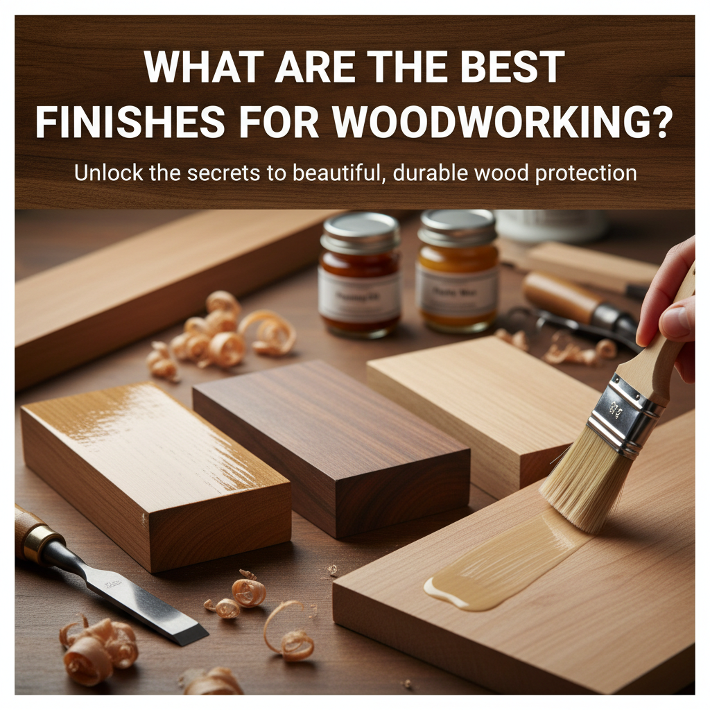 Professional blog header image for article titled: What are the best finishes for woodworking. High quality, relevant imagery, clean composition.
