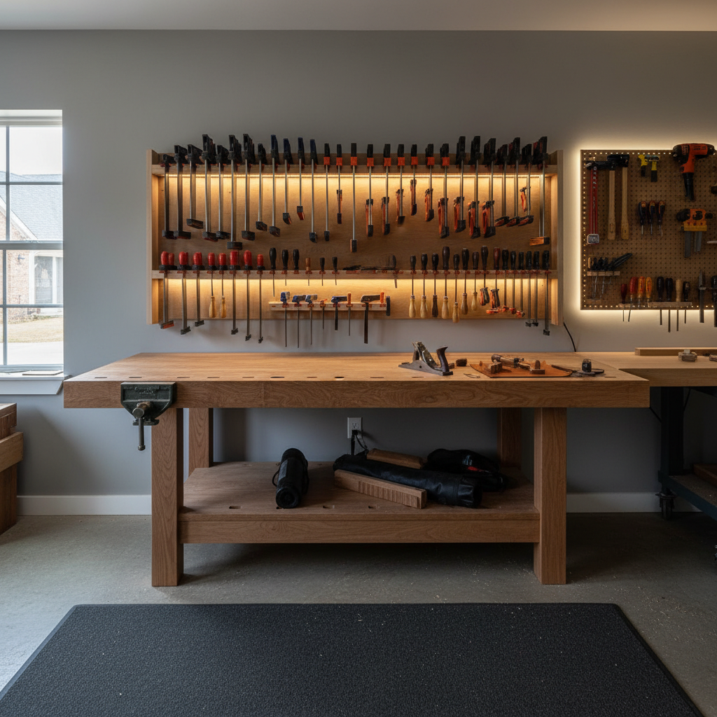 clamp storage rack woodworking workshop organization