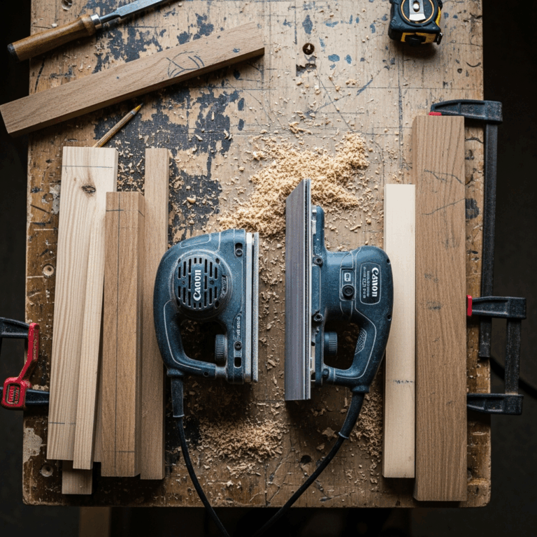 random orbital sander and sheet sander side by side on woodw 20260331 082151